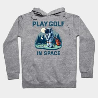 Playing golf in Space Hoodie